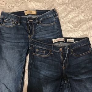 2 pairs of Hollister low rise super skinny jeans